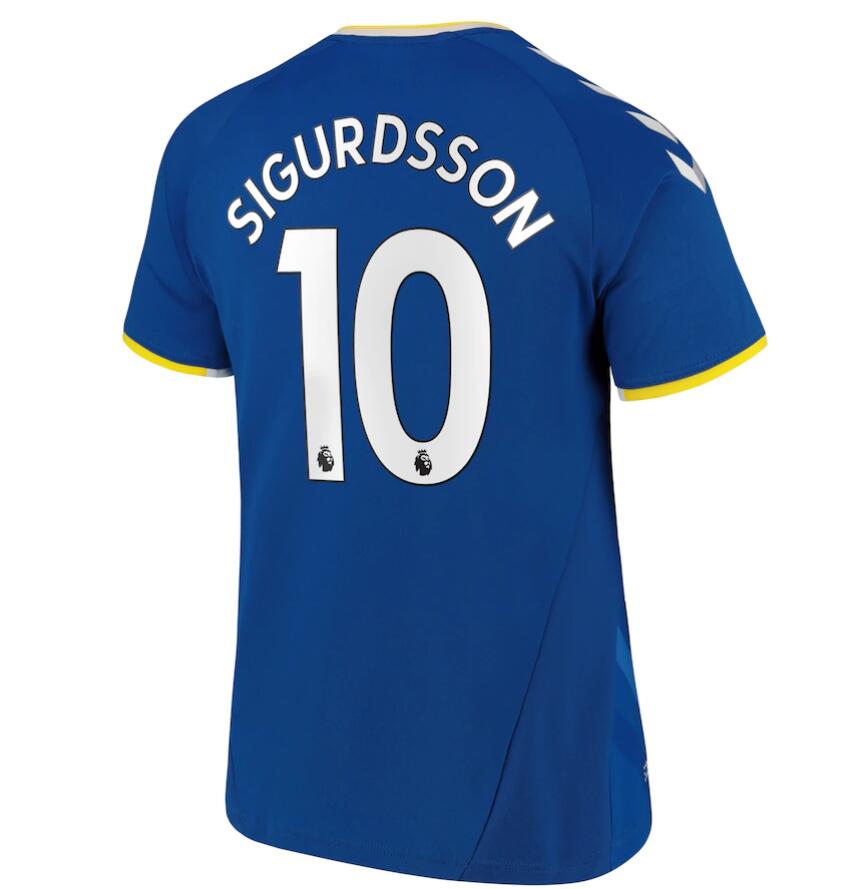 2021/22 Everton Home Kit Soccer Jersey with Sigurdsson 10 printing